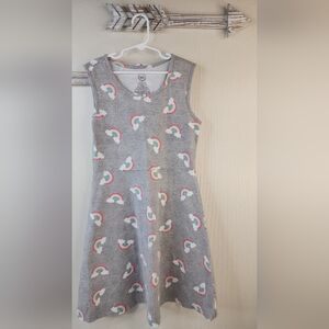 Wonder Nation Gray Dress with Colorful Rainbow Patterns Girls 10/12
